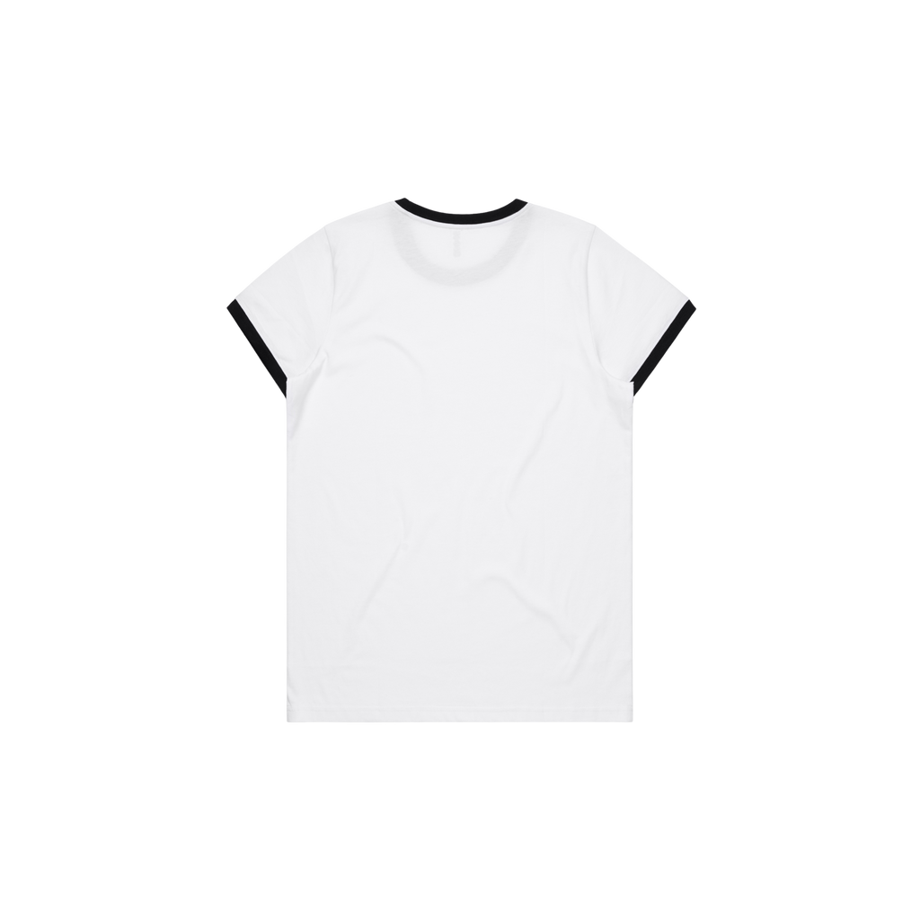 Kinda Bou-GIE QUIET FLEX WHITE RINGER Tee-WOMEN'S