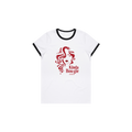 KINDA BOU-GIE WOMEN'S QUIET FLEX WHITE RINGER Tee
