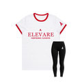 ELEVARE  WOMEN'S WHITE ASCEND RINGER TEE
