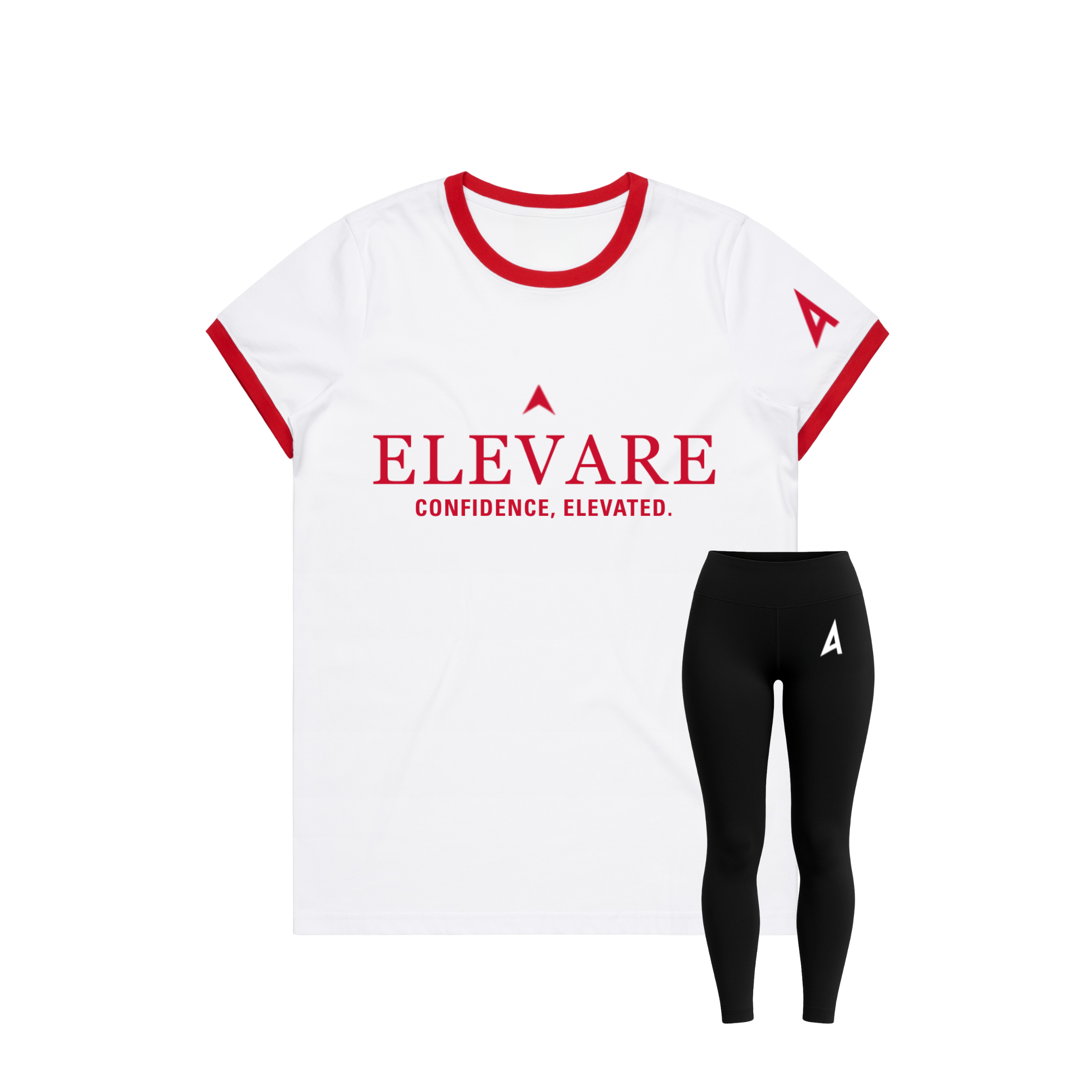 ELEVARE  WOMEN'S WHITE ASCEND RINGER TEE